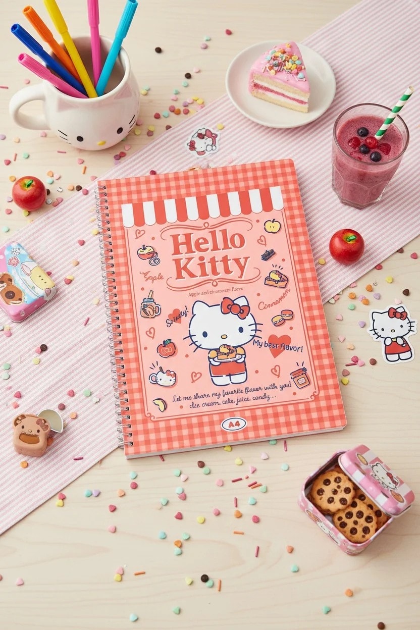 Sanrio Lisanslı Hello Kitty Retro Koleksiyonu A4 PP Tel Ciltli Kitap (60 Sayfa)