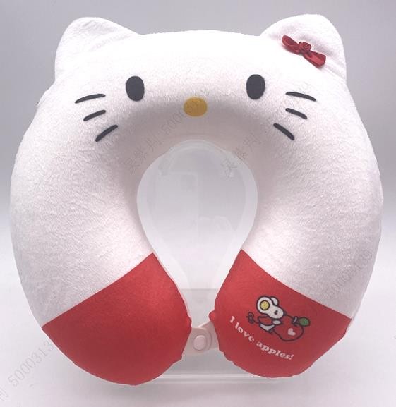 Hello Kitty Lisanslı Elma Koleksiyonu Kulaklı Boyun Yastığı,Seyahat Yastığı