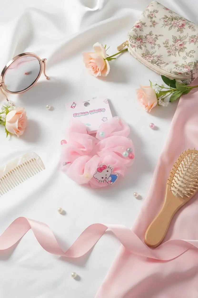 Hello Kitty Lisanslı Tatlı Fabrika Saç Tokası – Tül Detaylı & Yumuşak Tasarım