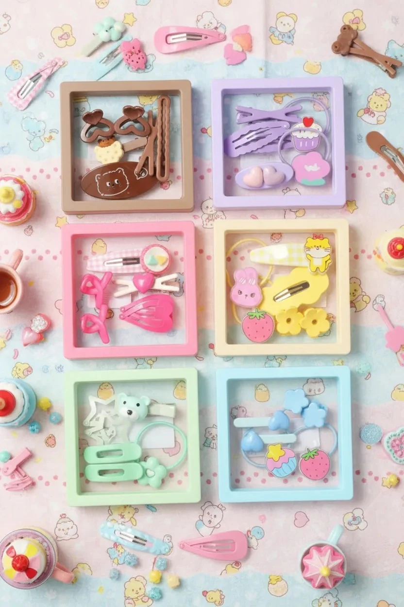 Şeffaf Kutulu 6'lı Toka Seti