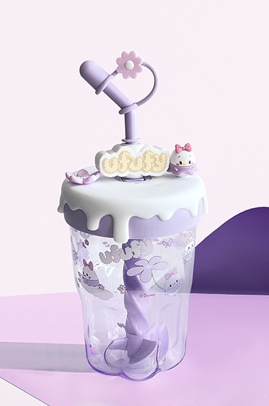 Disney Ufufy Lisanslı Pipetli Bardak (560 ml) Mor
