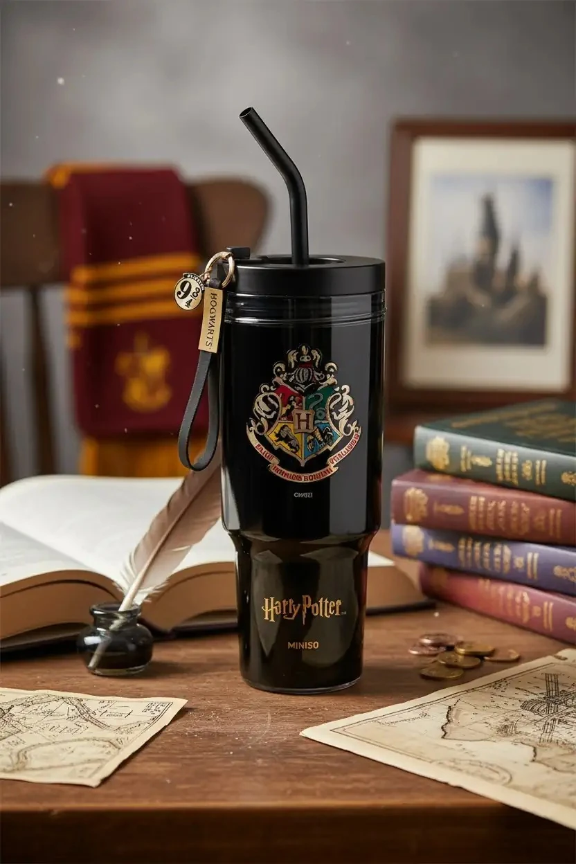 Harry Potter Lisanslı Pipetli Büyük Plastik Şişe (1250ml)