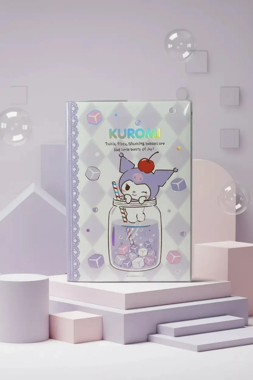 Sanrio Lisanslı Kuromi Renkli Yaz Serisi EVA Kapaklı Çizgili Not Defteri – A5 Boyut Günlük Planlayıcı