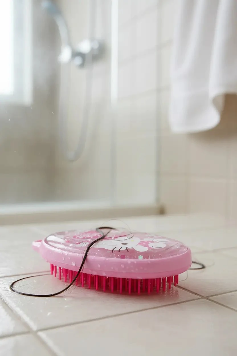 Sanrio Lisanslı Hello Kitty Pembe Serisi Simli Masaj Fırçası – Esnek Silikon Uçlu Rahatlatıcı Tara 13 Cm
