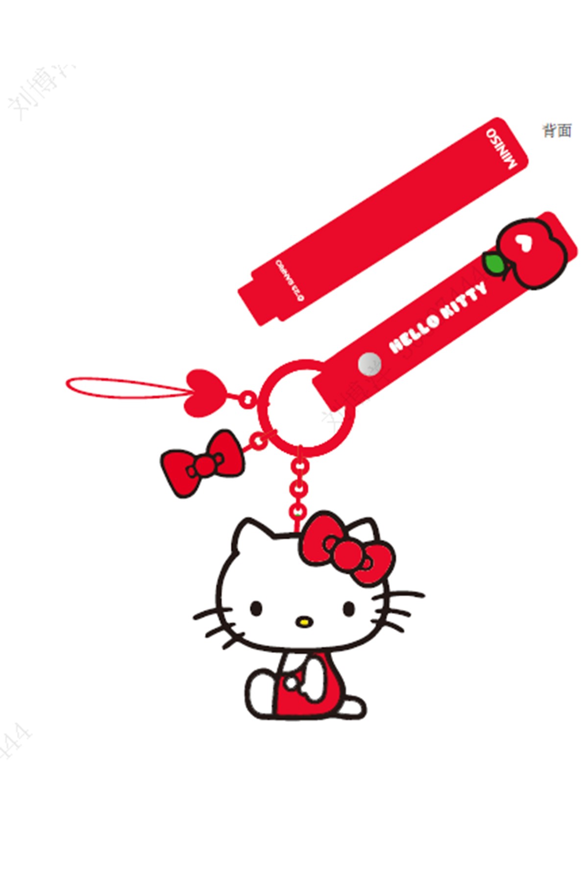 Hello Kitty Lisanslı Elma Koleksiyonu Telefon İpi - Kırmızı