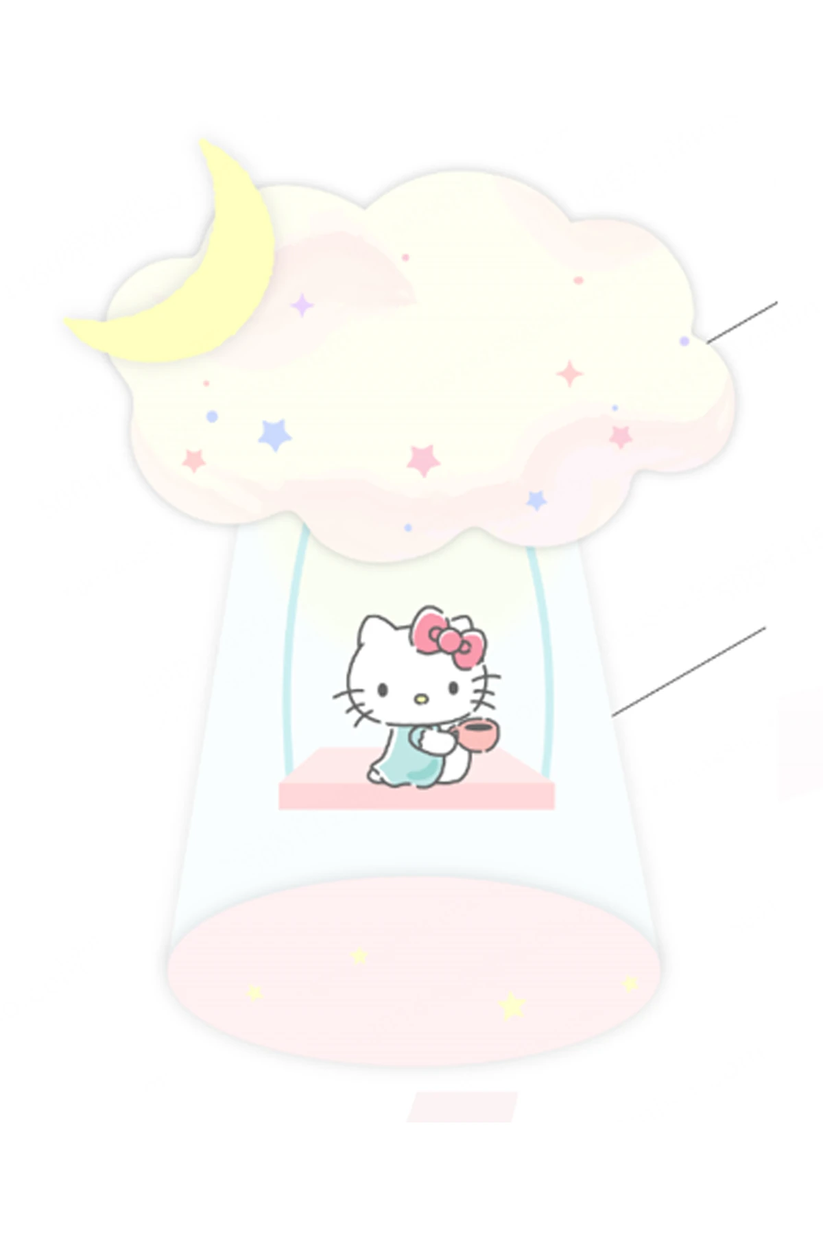 Sanrio Lisanslı Hello Kitty Şarj Edilebilir LED Dekoratif Gece Lambası
