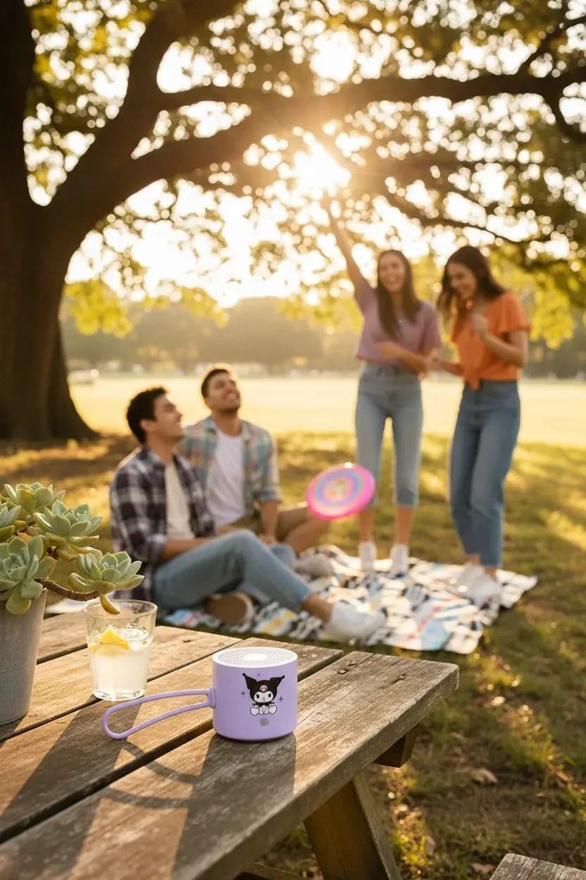 Sanrio Lisanslı Kuromi Taşınabilir Metal Kablosuz Hoparlör