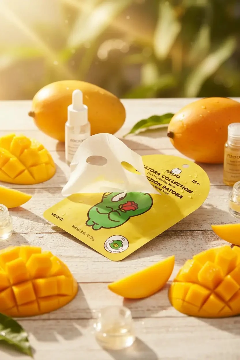 Miniso Lisanslı Ratora Collection Fruit Hydrating Mask – Mango Özlü Nemlendirici Kağıt Yüz Maskesi