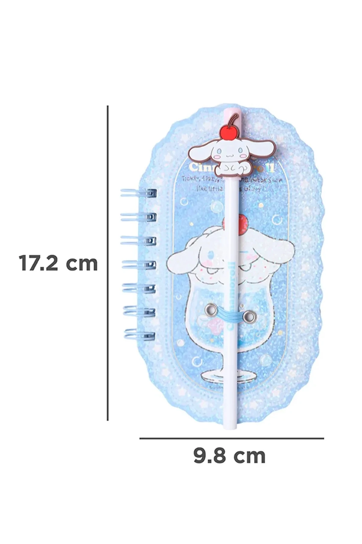 Sanrio Lisanslı Renkli Yaz Serisi Pipetli Kalem Figürlü Telli Defter - Cinnamoroll