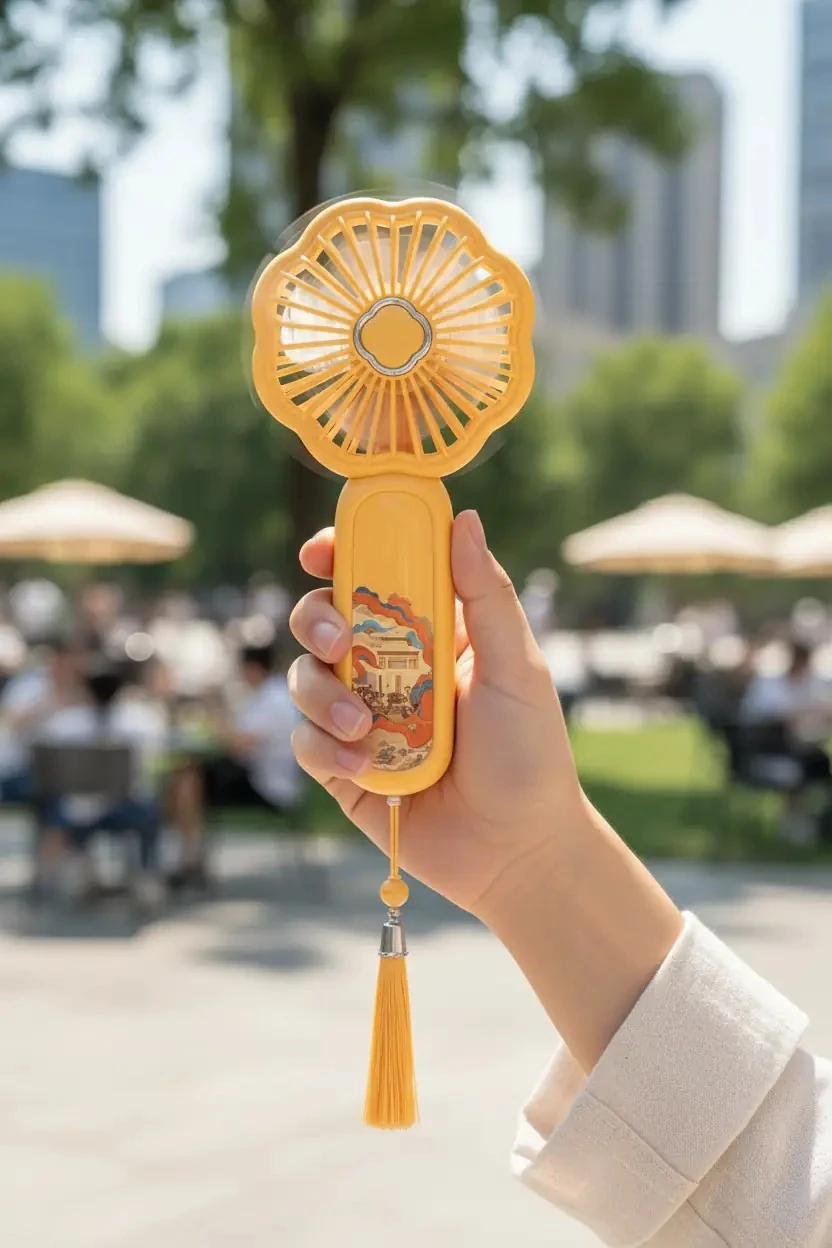 Miniso Lisanslı Dunhuang Serisi El Tipi Vantilatör – 3 Kademeli - Sarı