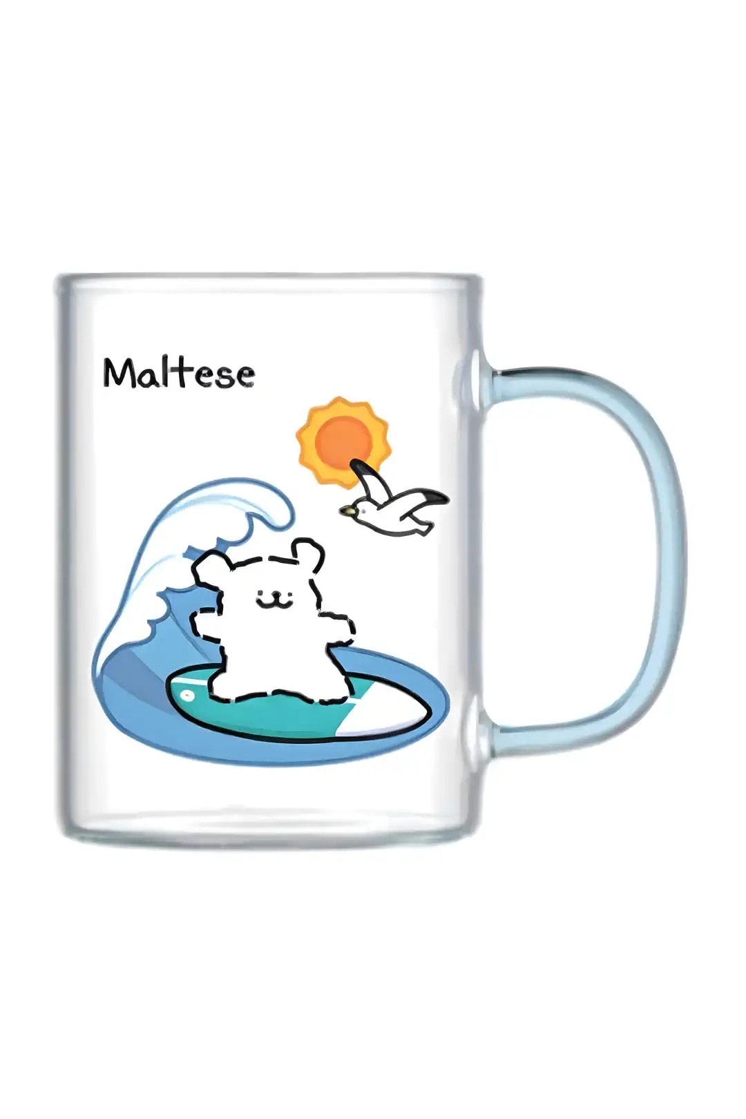 Maltese Lisanslı Borosilikat Cam Bardak (420ml) - Mavi