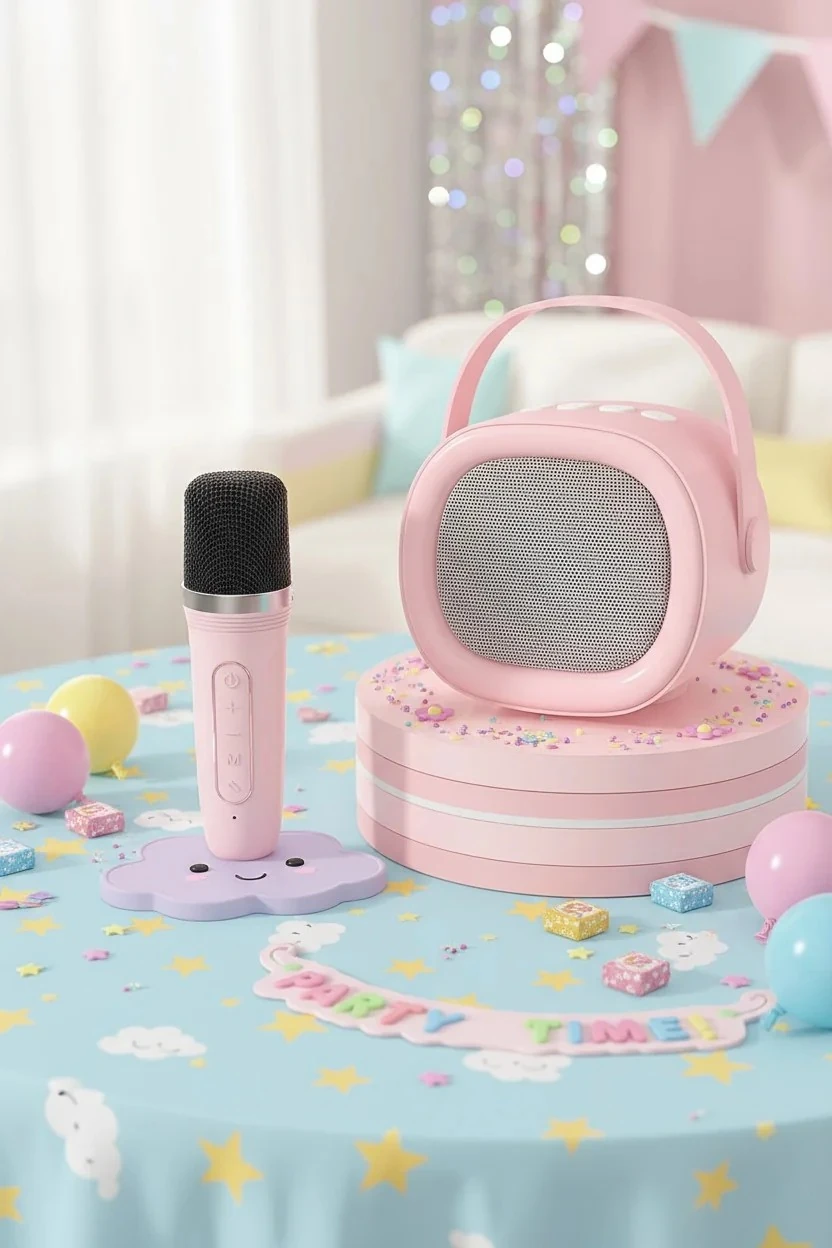 Mikrofon ve Kablosuz Hoparlör Set Model:A16 (Pembe)