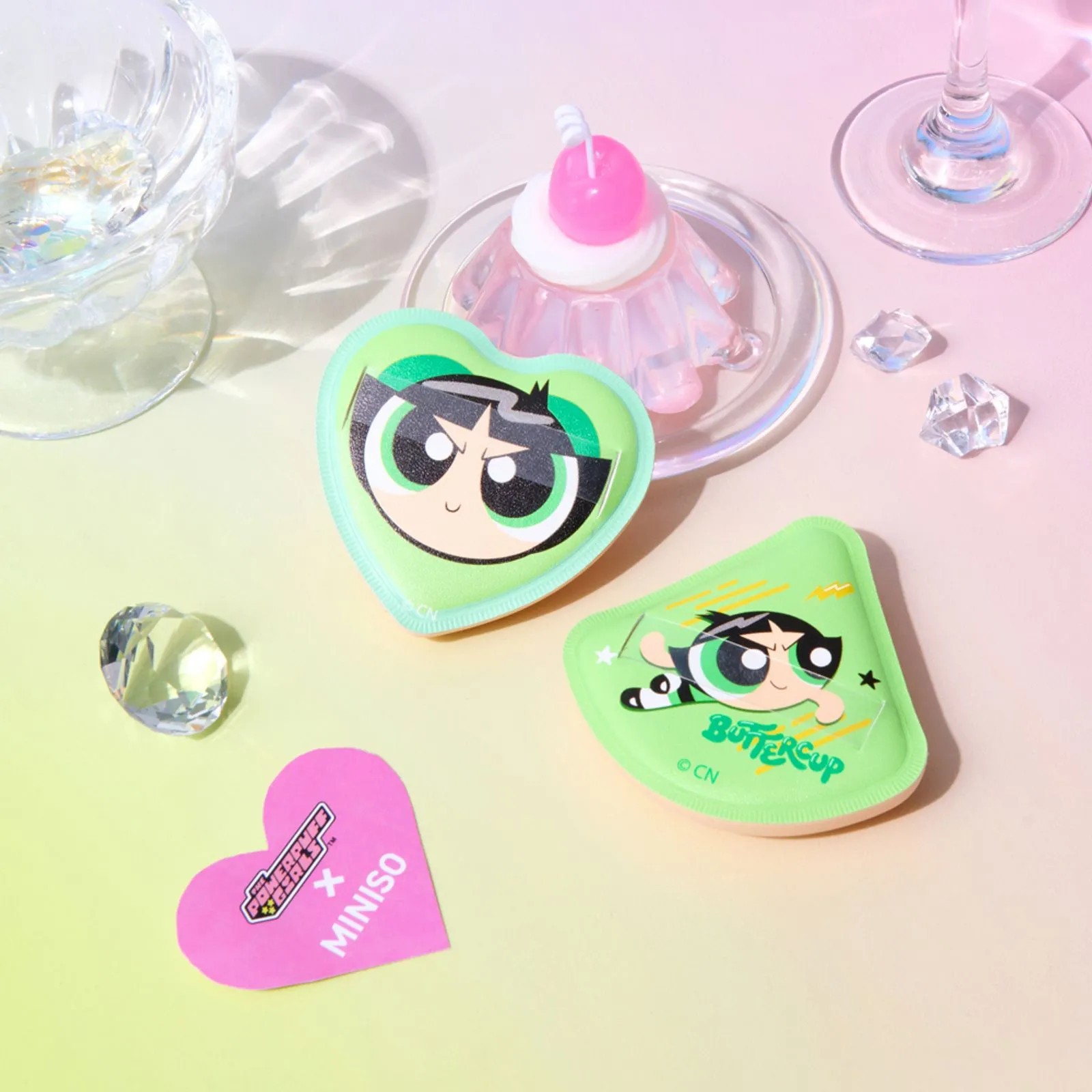 Powerpuff Girls Lisanslı Makyaj Puf Seti - Buttercup