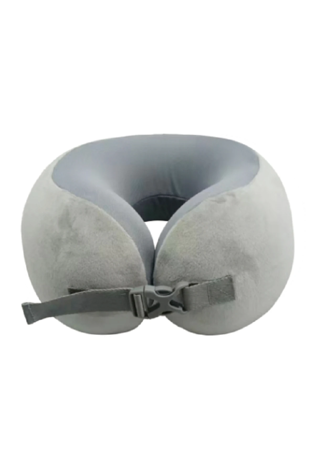 Ayarlanabilir Tek Renkli Hafızalı Köpük Boyun Yastığı (Gri)