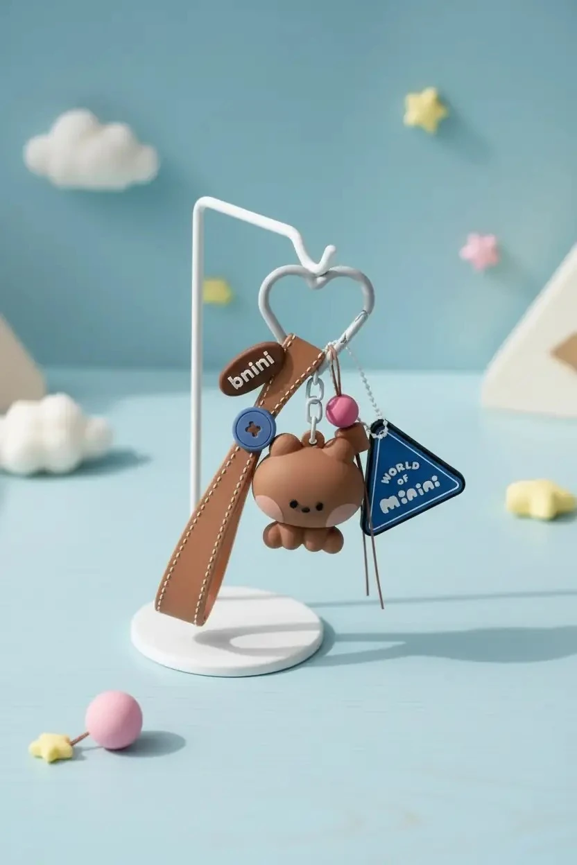 Miniso Lisanslı Minini Koleksiyon Dopamin Oturma Duruşu 3D Anahtarlık – Çanta & Anahtar Süsü