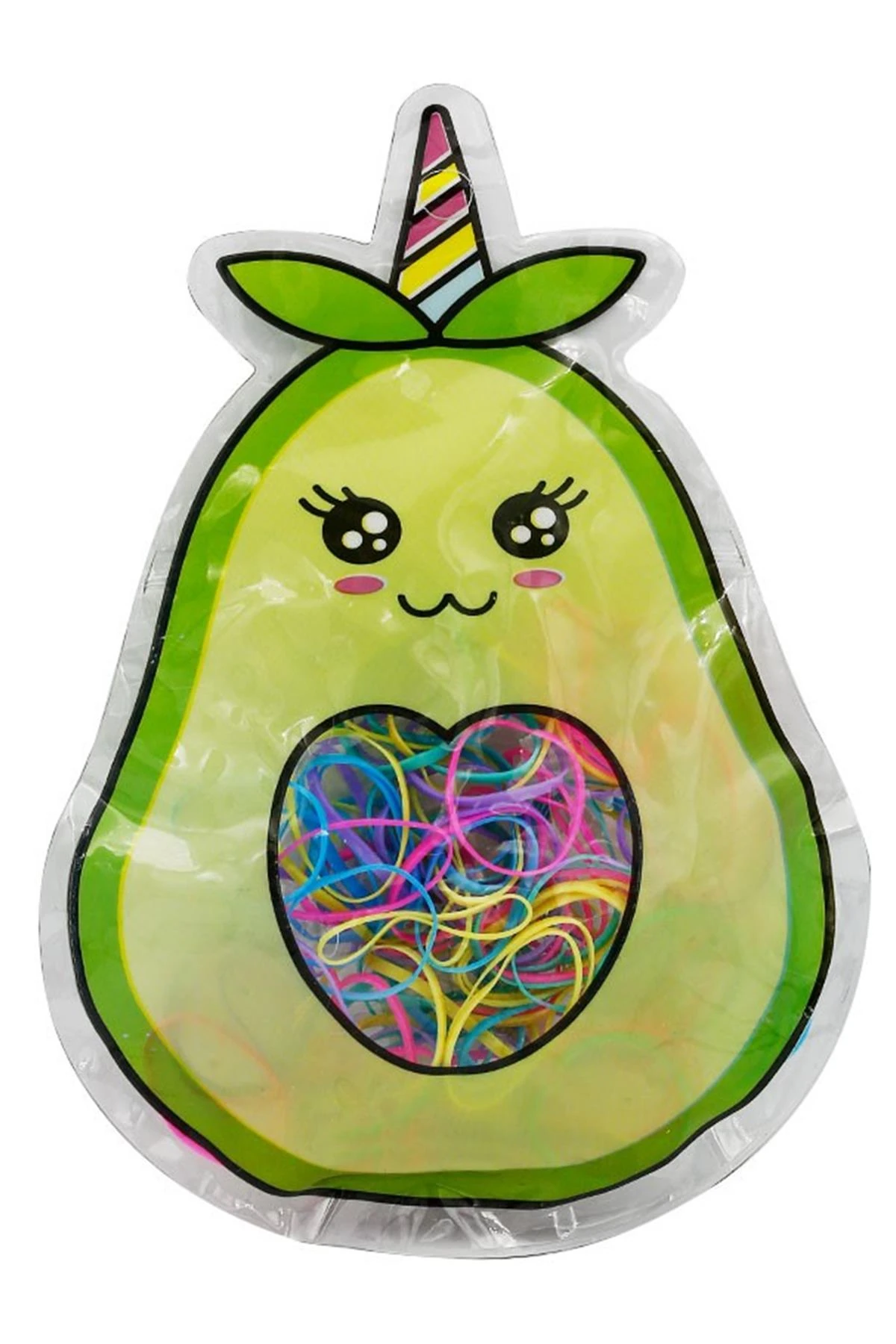 Çantalı Mini Renkli Saç Lastiği- Avokado