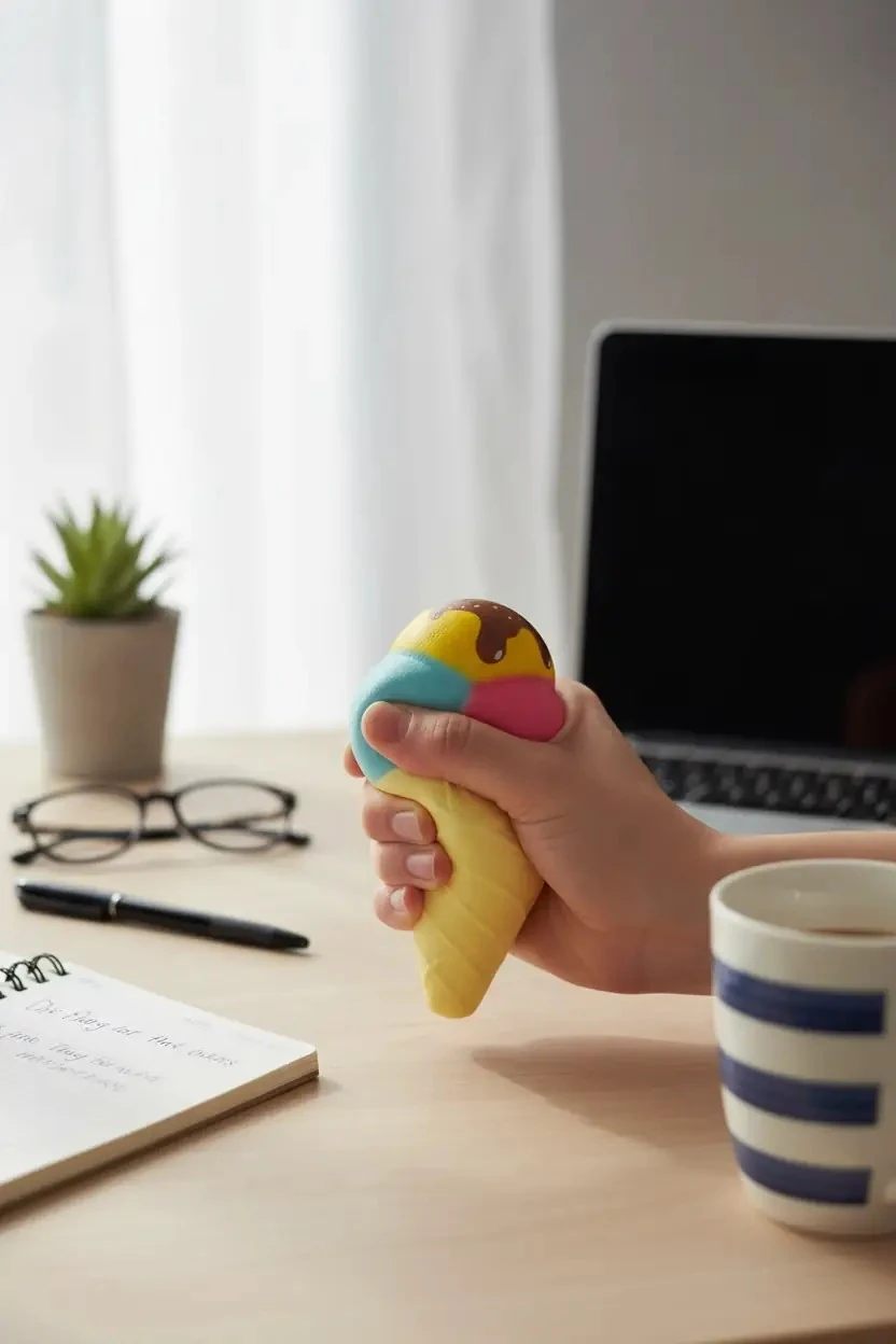 Tusi Squishy Köpük Oyuncak 7 Cm – Dondurma Topu Eğlenceli Stress Topu