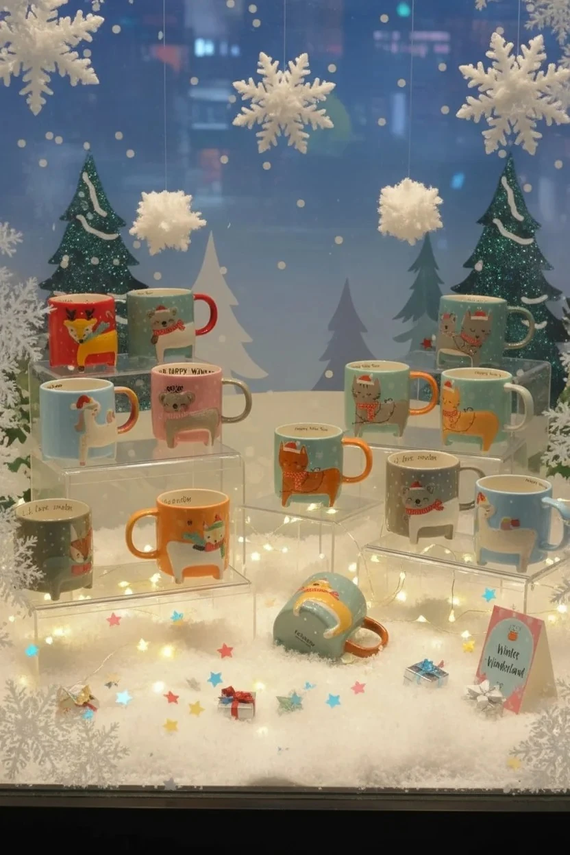 Hayvan Figürlü Yeni Yıl Temalı Kupa