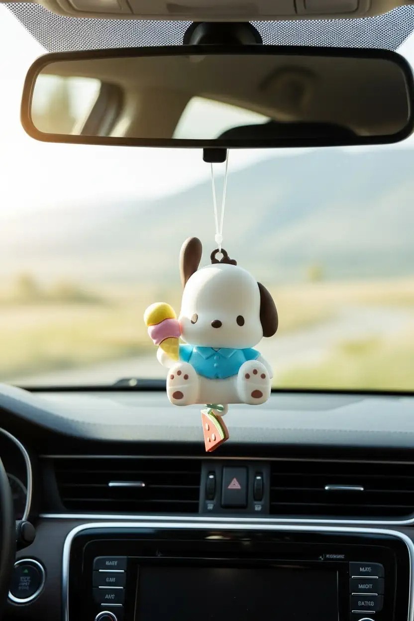 Sanrio Lisanslı Yaz Serisi Araba Süsü - Pochacco