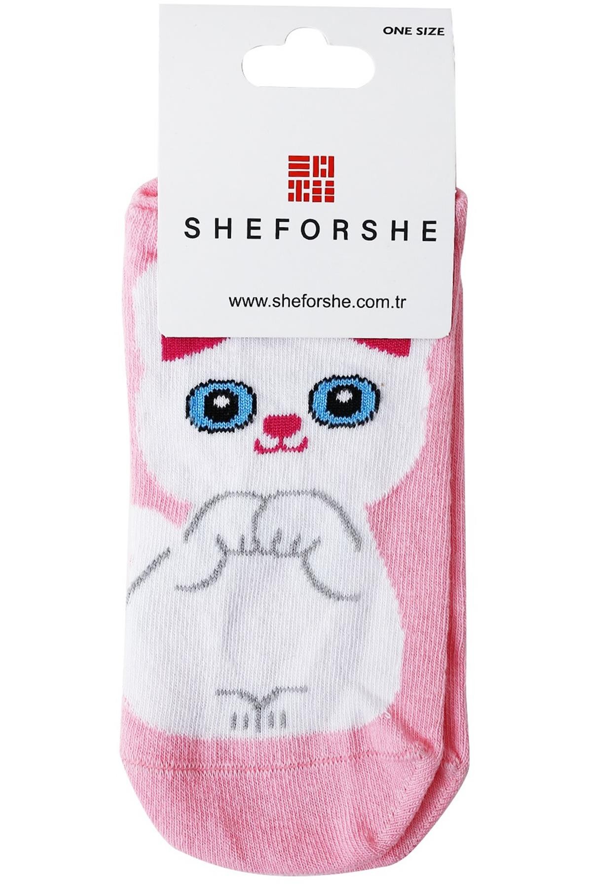 Sheforshe Aw23 Kedi Desenli Sneaker Çorap