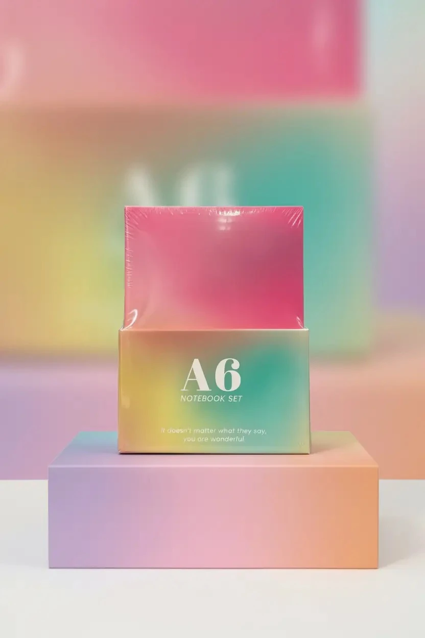 Miniso Lisanslı Aurora Serisi 5'li Renkli Defter Seti - 32 Yaprak Pastel Tasarımlı A6
