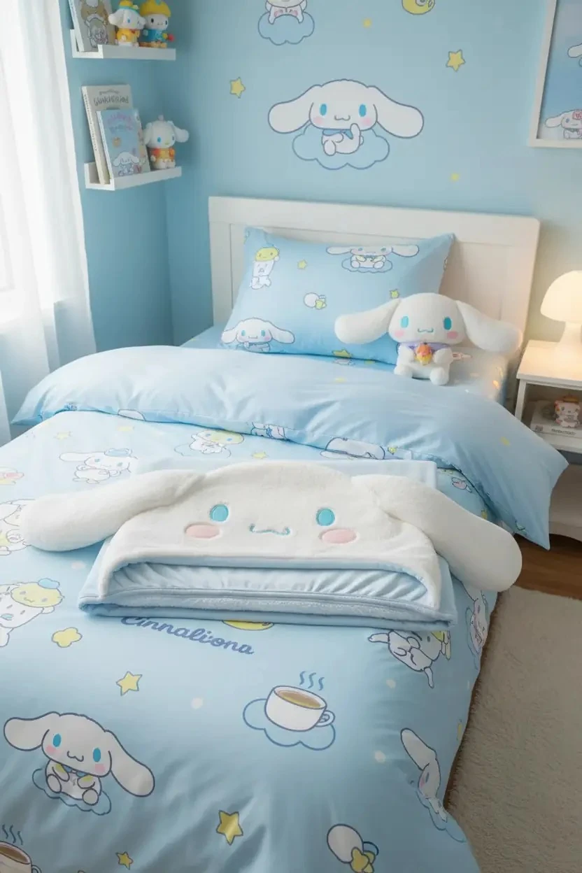 Sanrio Lisanslı Cinnamoroll Dört Mevsim Battaniye