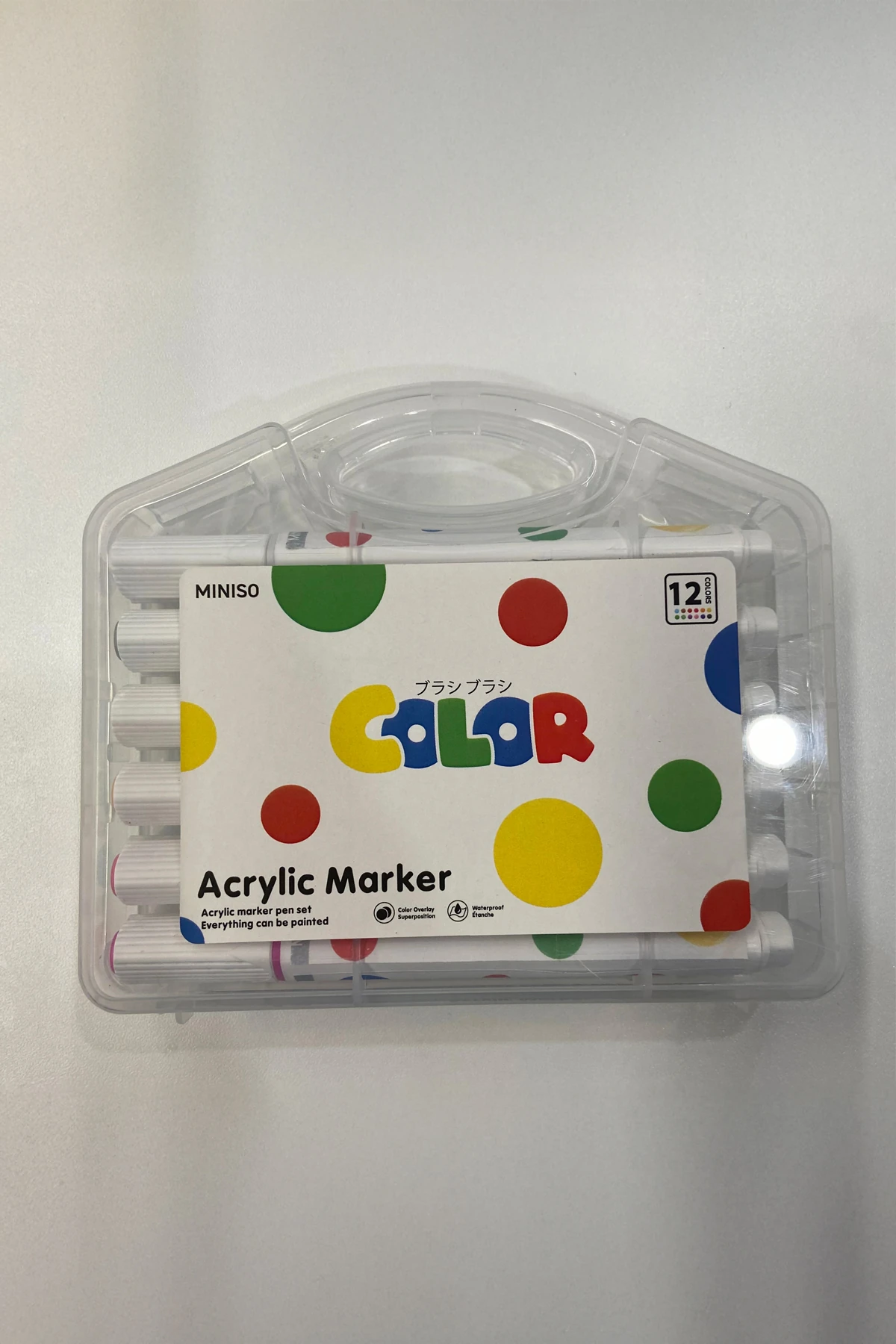 Puantiyeli Seri Üçgen Akrilik Marker Seti (12 Renk)