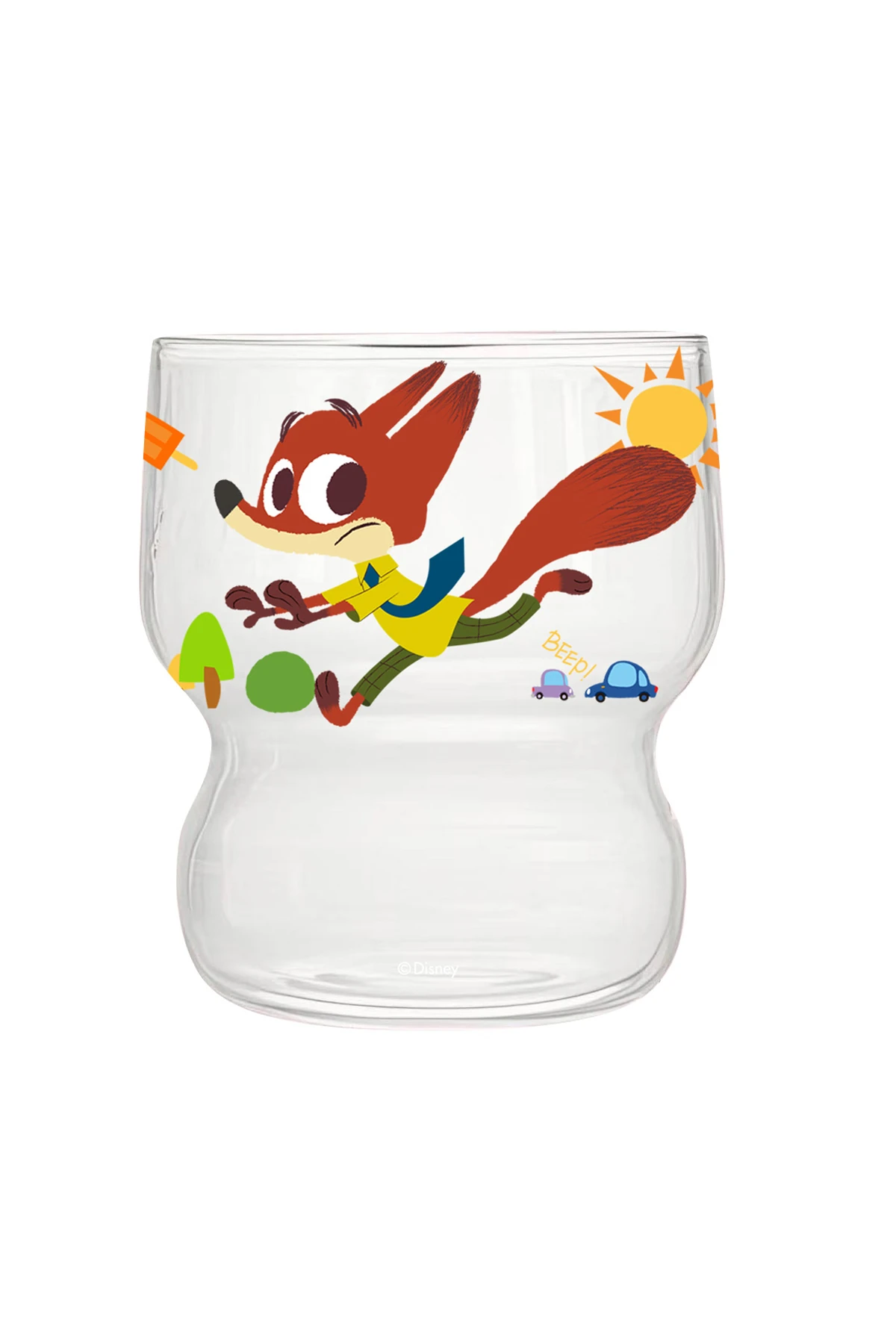 Disney Zootropolis Lisanslı Nick Wilde Borosilikat Cam Bardak – Estetik Şeffaf Su Bardağı 300 mL