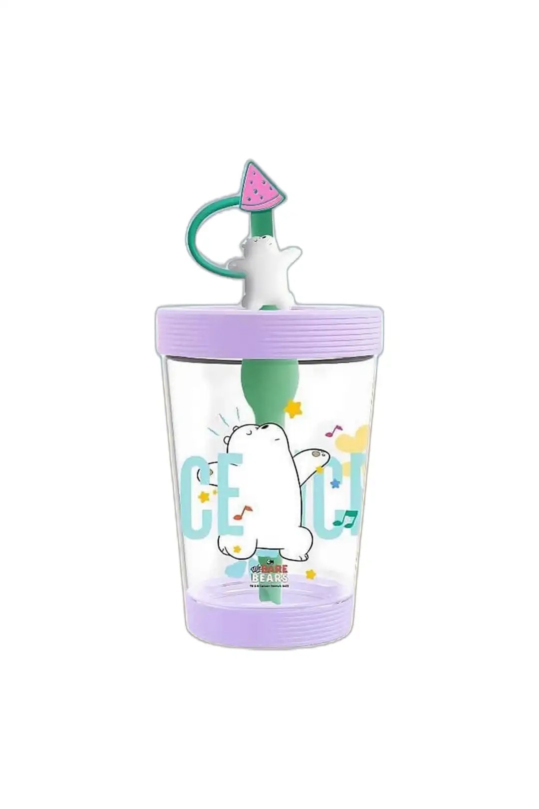 We Bare Bears Lisanslı Omuz Askılı Plastik Şişe (535ML) - Kutup Ayısı