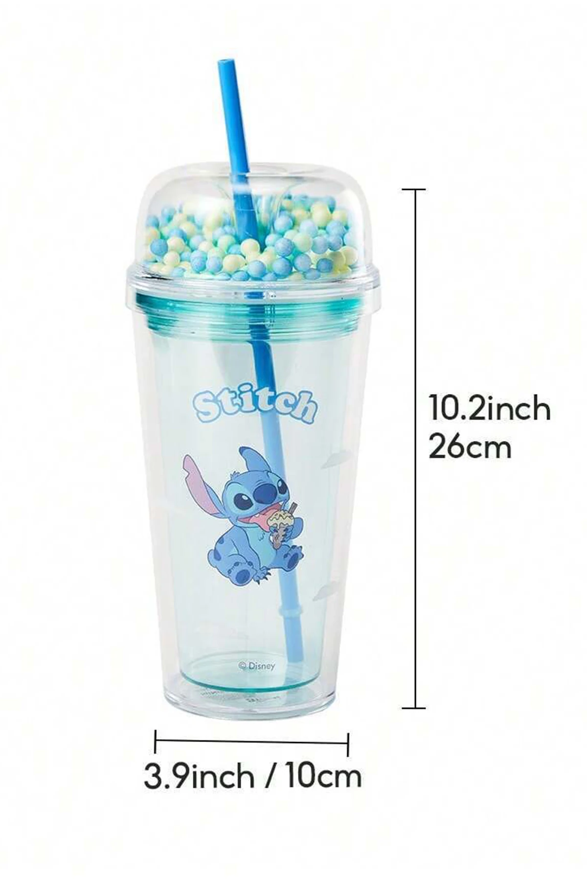 Lilo & Stitch Lisanslı Çift Cidarlı Pipetli Plastik Şişe (Outlet)