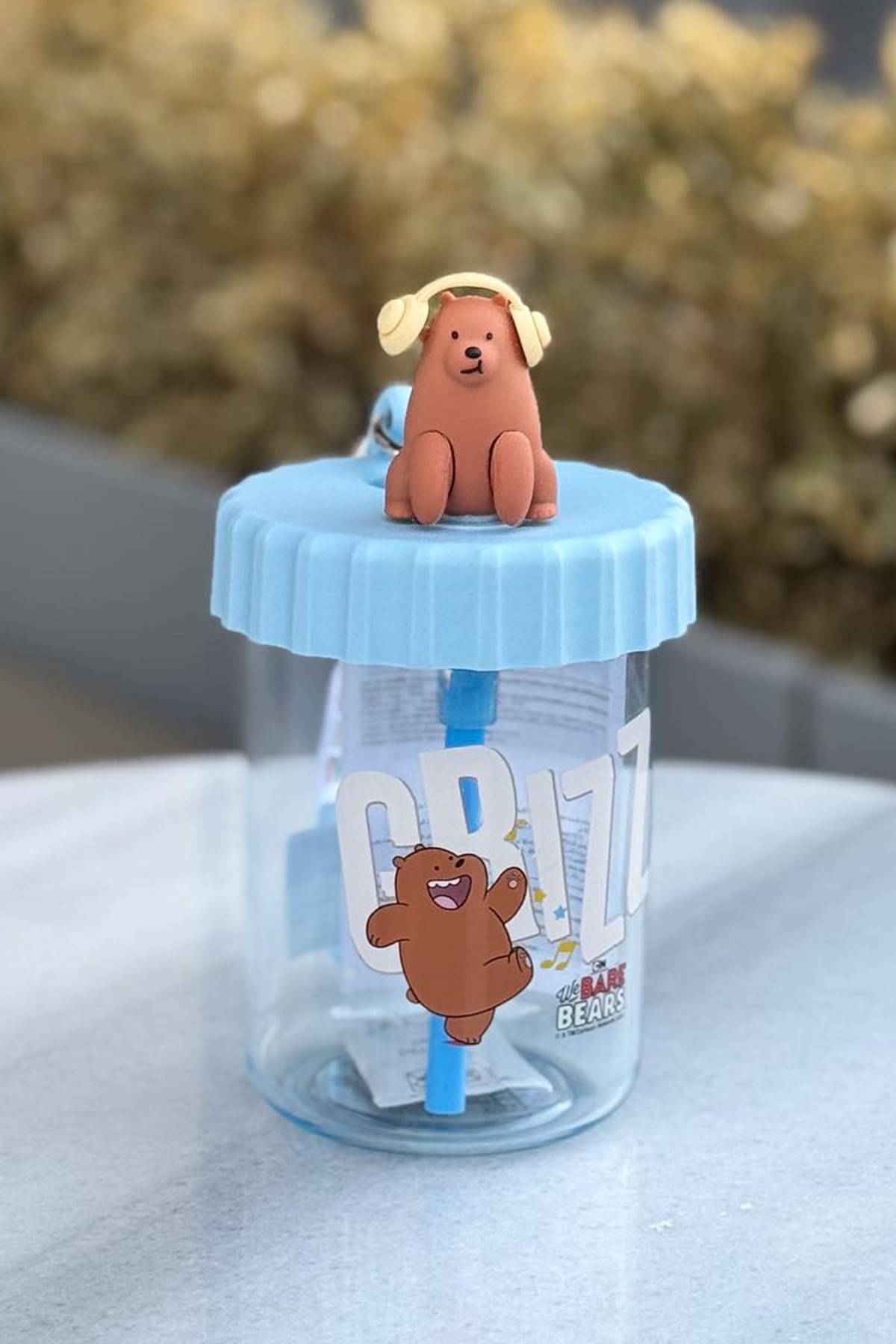 We Bare Bears Lisanslı Askılı Plastik Şişe (520mL) (Boz Ayı)