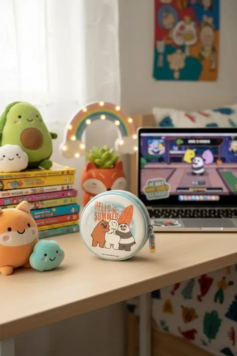 We Bare Bears Lisanslı Mini Çanta 10 Cm – Yuvarlak Kompakt Tasarım