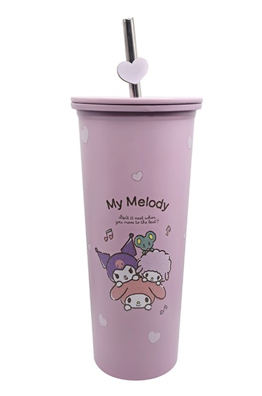 Sanrio Lisanslı Pipetli Paslanmaz Çelik Matara 800mL (My Melody)
