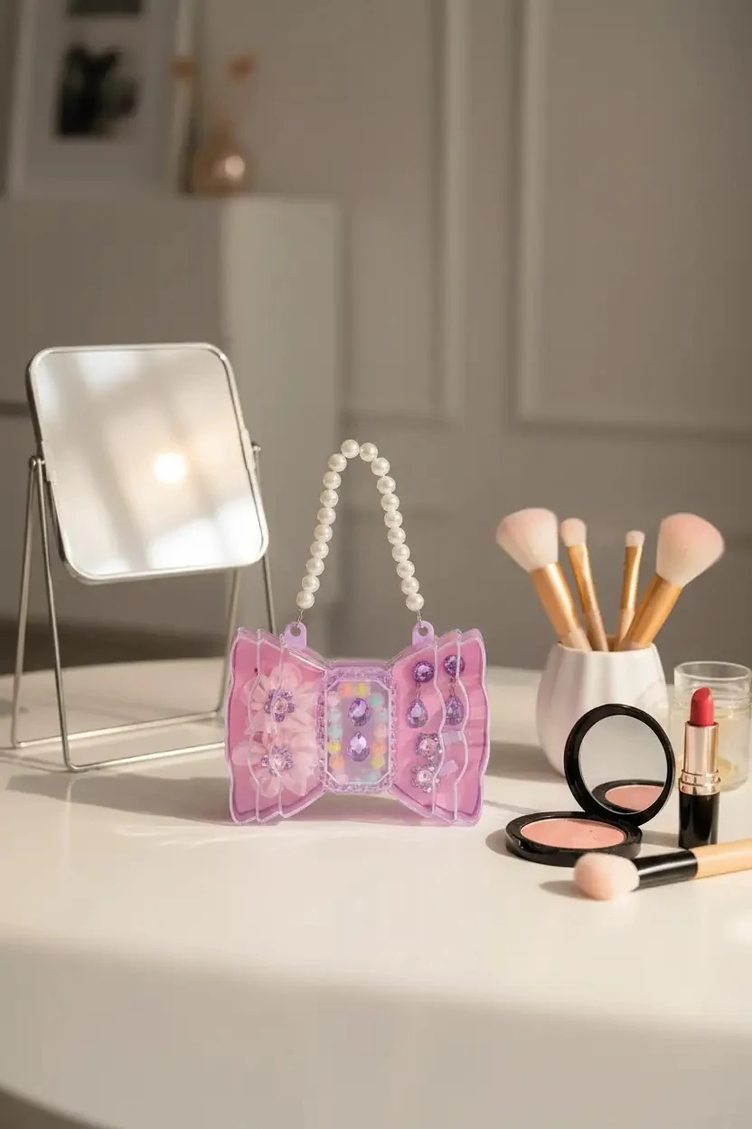 Kutulu Çiçekli Saç Aksesuarları ve Takı Seti