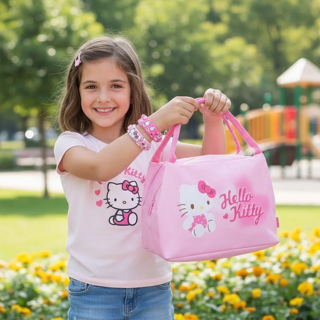 Sanrio Lisanslı Pembe Serisi Yiyecek Çantası - Hello Kitty