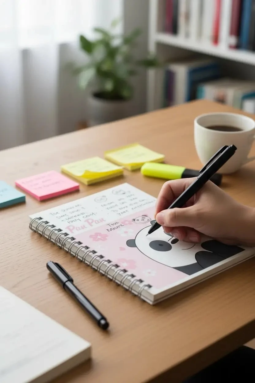 Miniso Lisanslı We Bare Bears Spiralli Defter – Sevimli Karakter Tasarımlı ve Dayanıklı Not Defteri 10,7 Cm
