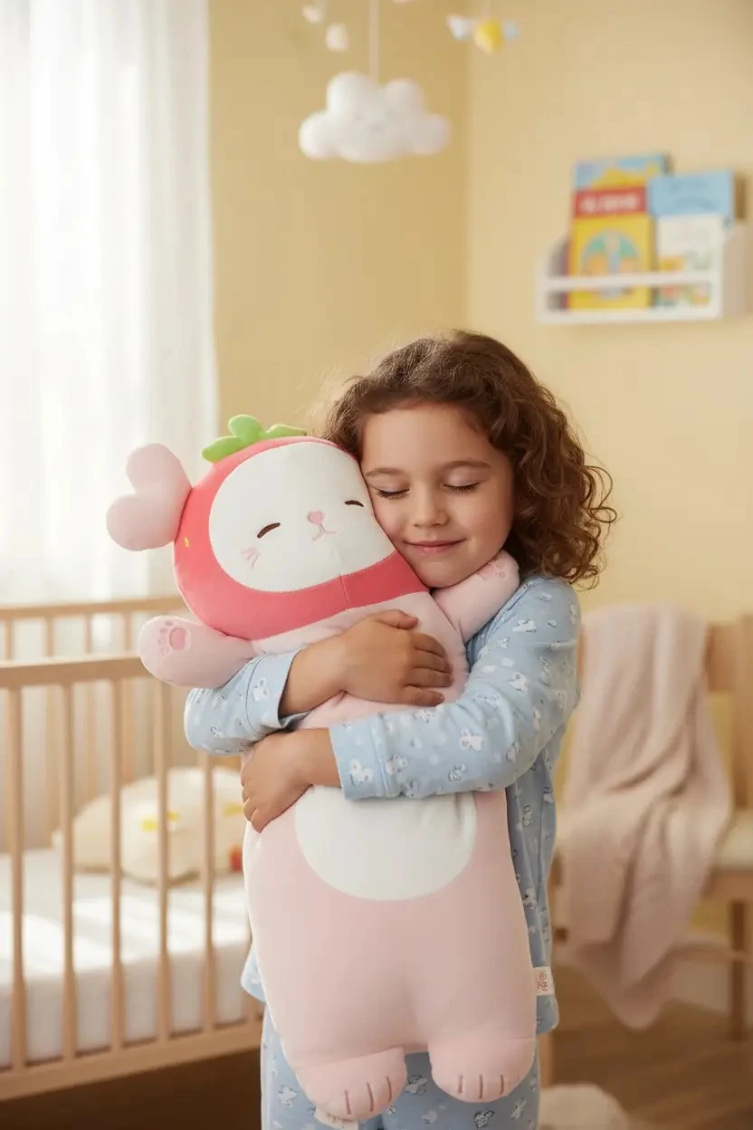 Miniso Lisanslı Çilekli Kedi Minderi 76 Cm – Yumuşacık Dekoratif Yastık