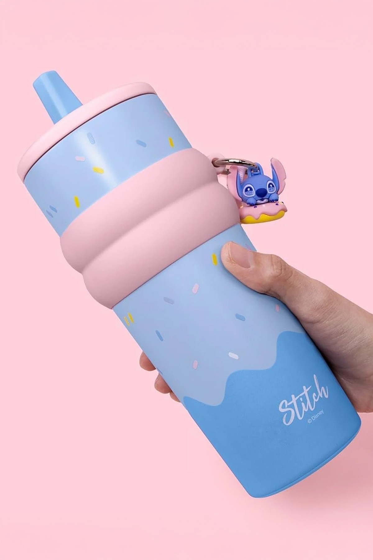 Disney Lilo&Stitch Lisanslı Çift Cidarlı Pipetli Çelik Matara 800 ml (Stitch)