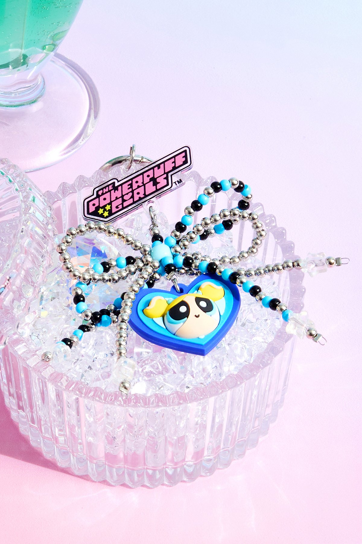 Powerpuff Girls Lisanslı Boncuklu Fiyonk Figürlü Anahtarlık