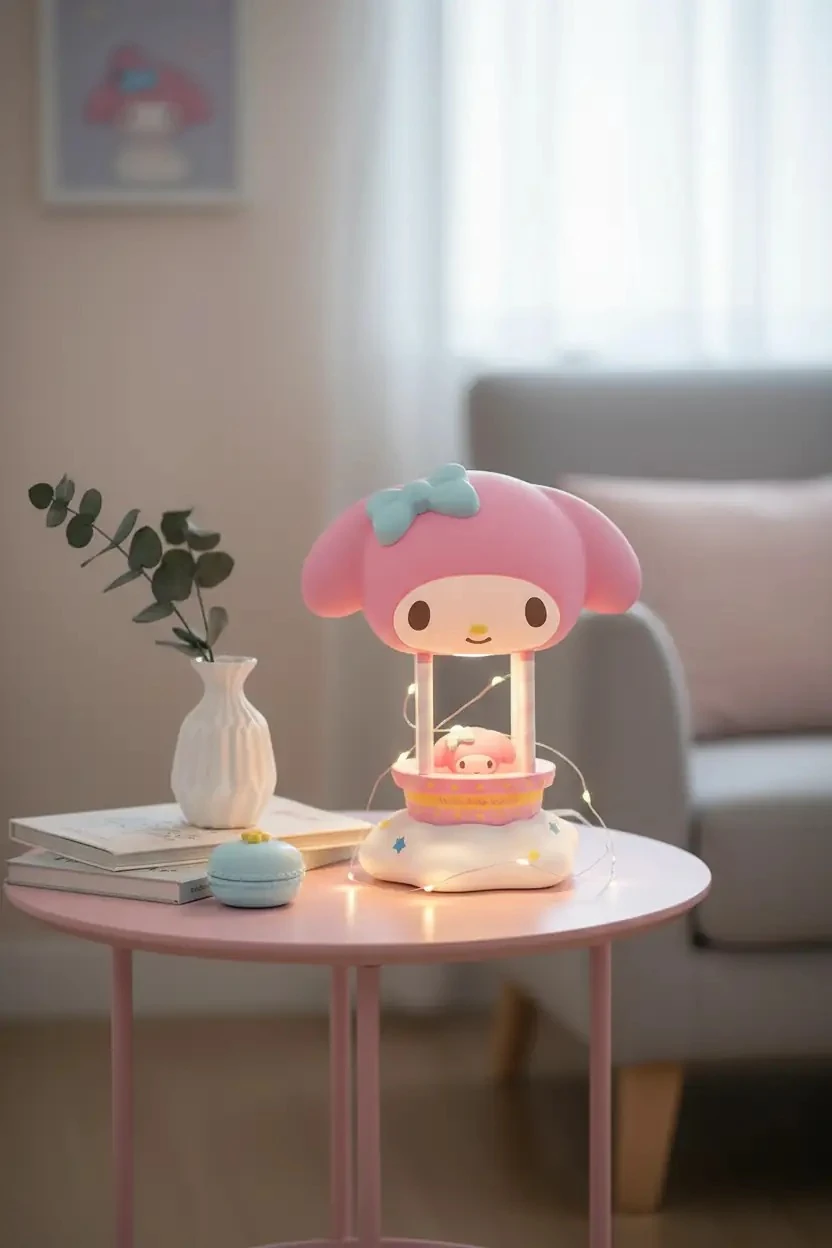 Sanrio Lisanslı My Melody Serisi Dekoratif Balon Figürlü Gece Lambası 17,2 cm