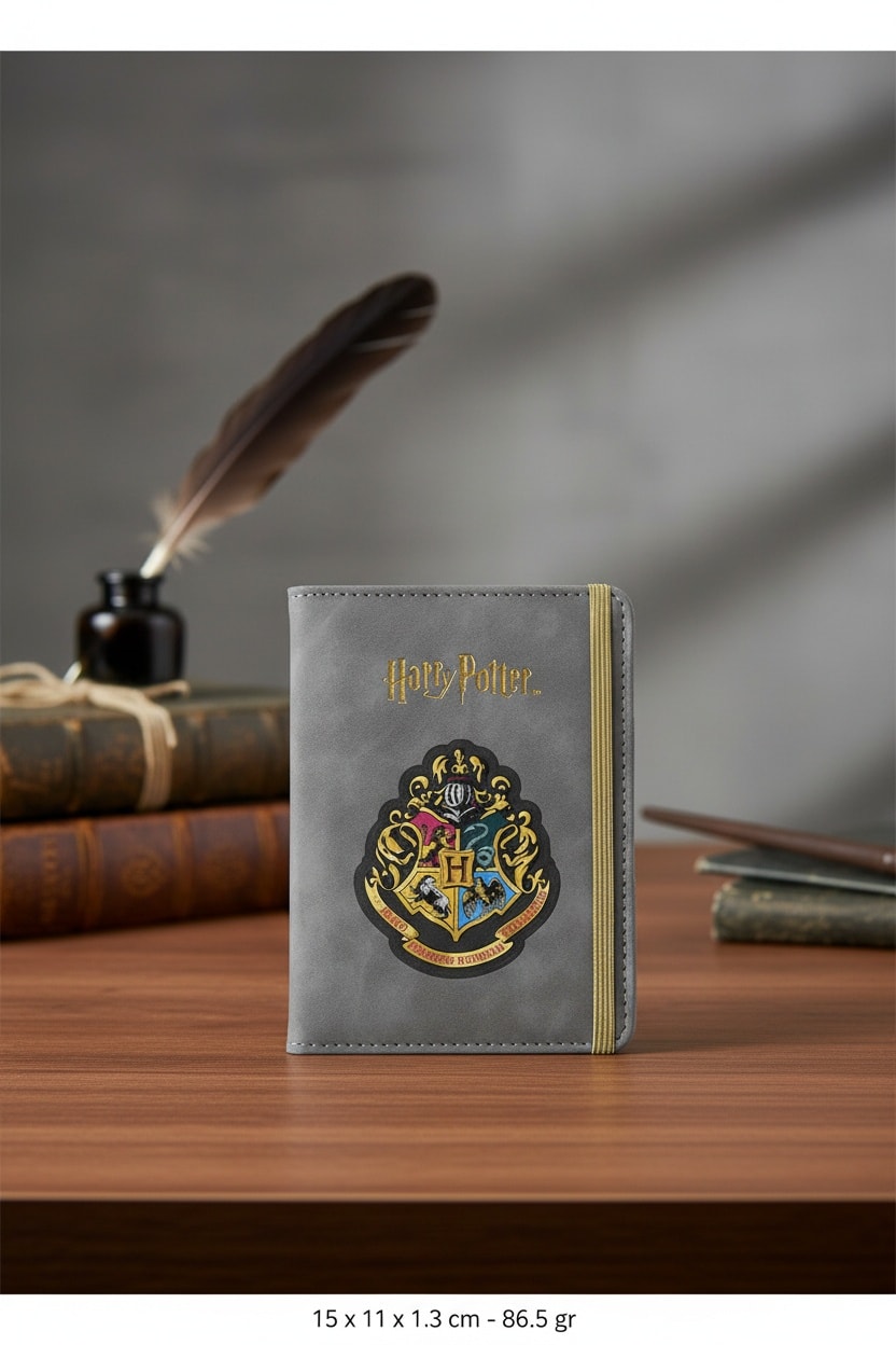 Harry Potter Lisanslı Bantlı Pasaport Kılıfı - Gri