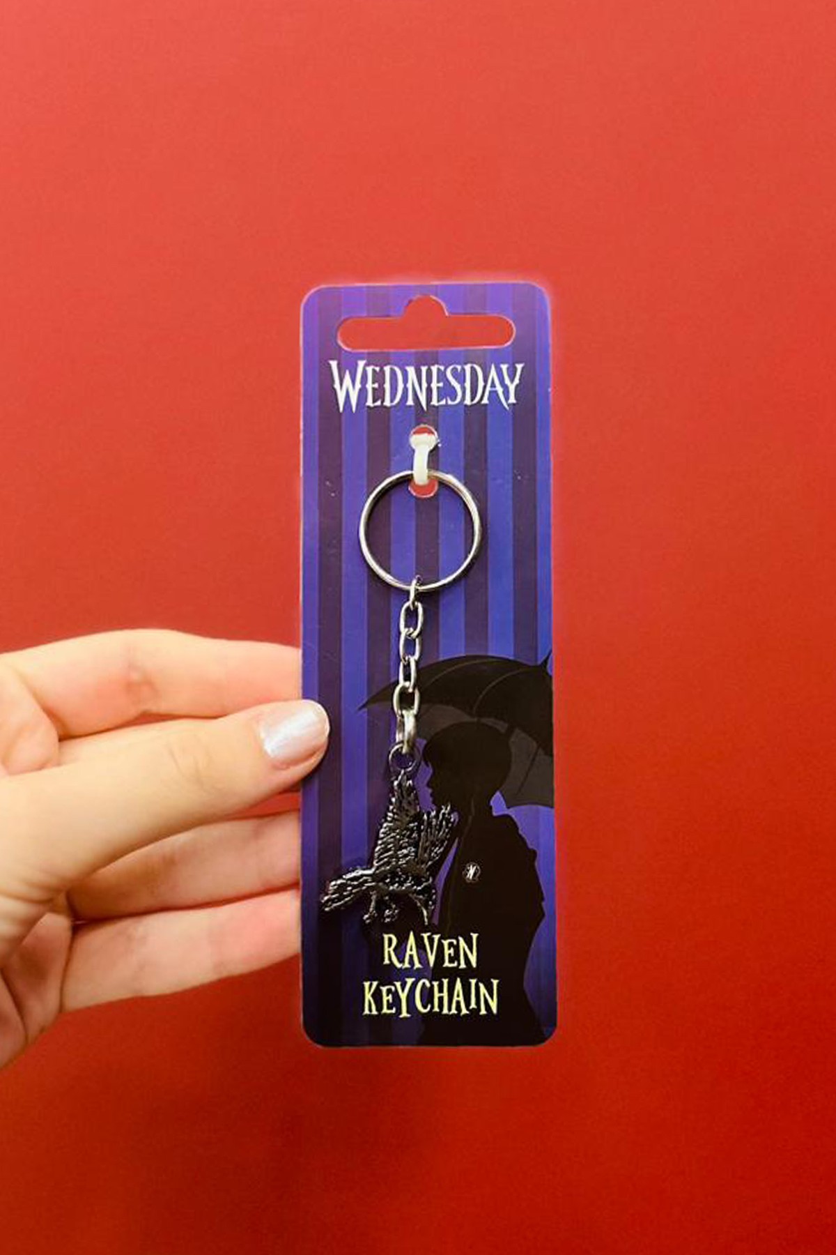 Wednesday Lisanslı Kuzgun Figürlü Anahtarlık
