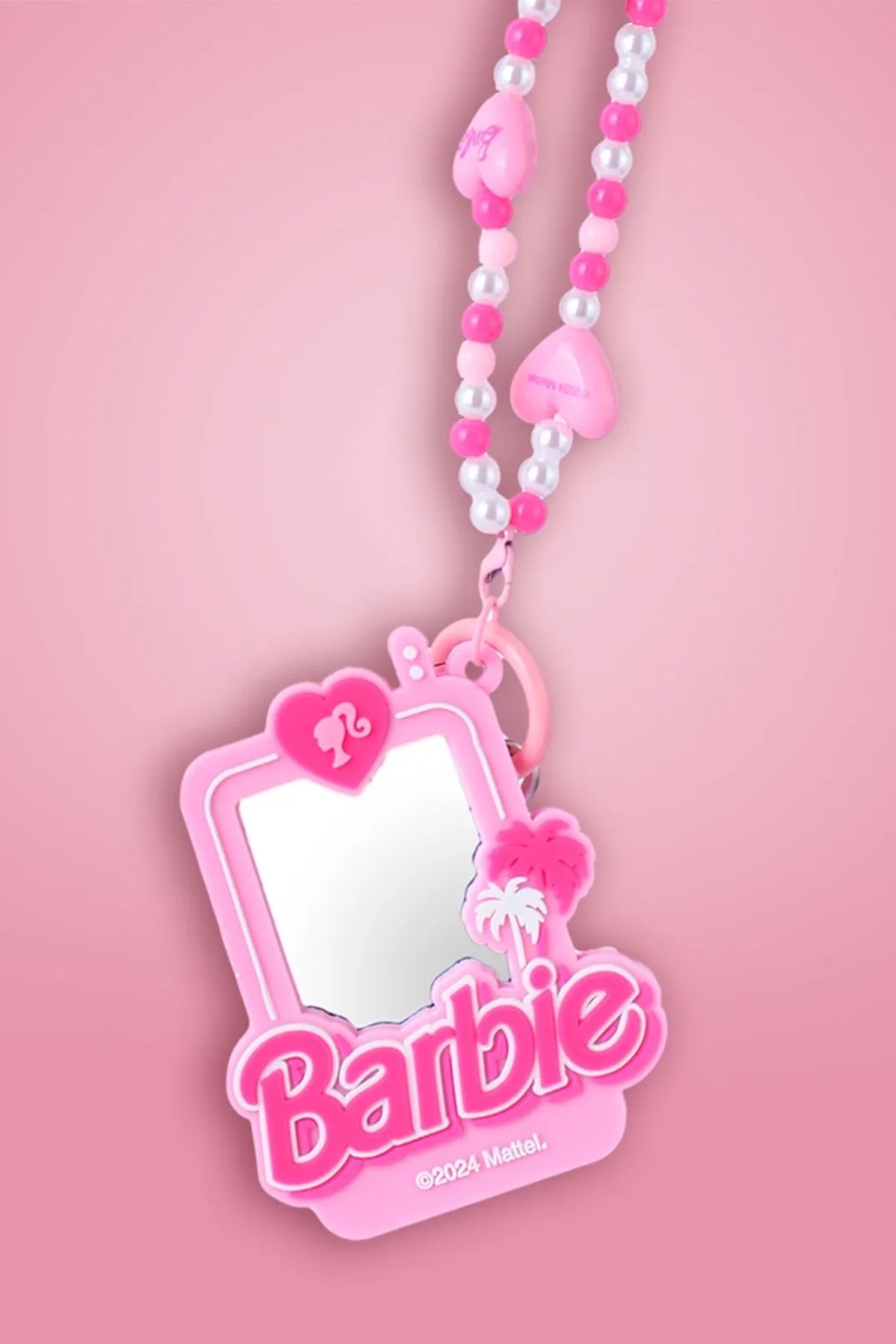 Barbie Lisanslı Pembe Serisi Kompakt Ayna Anahtarlık