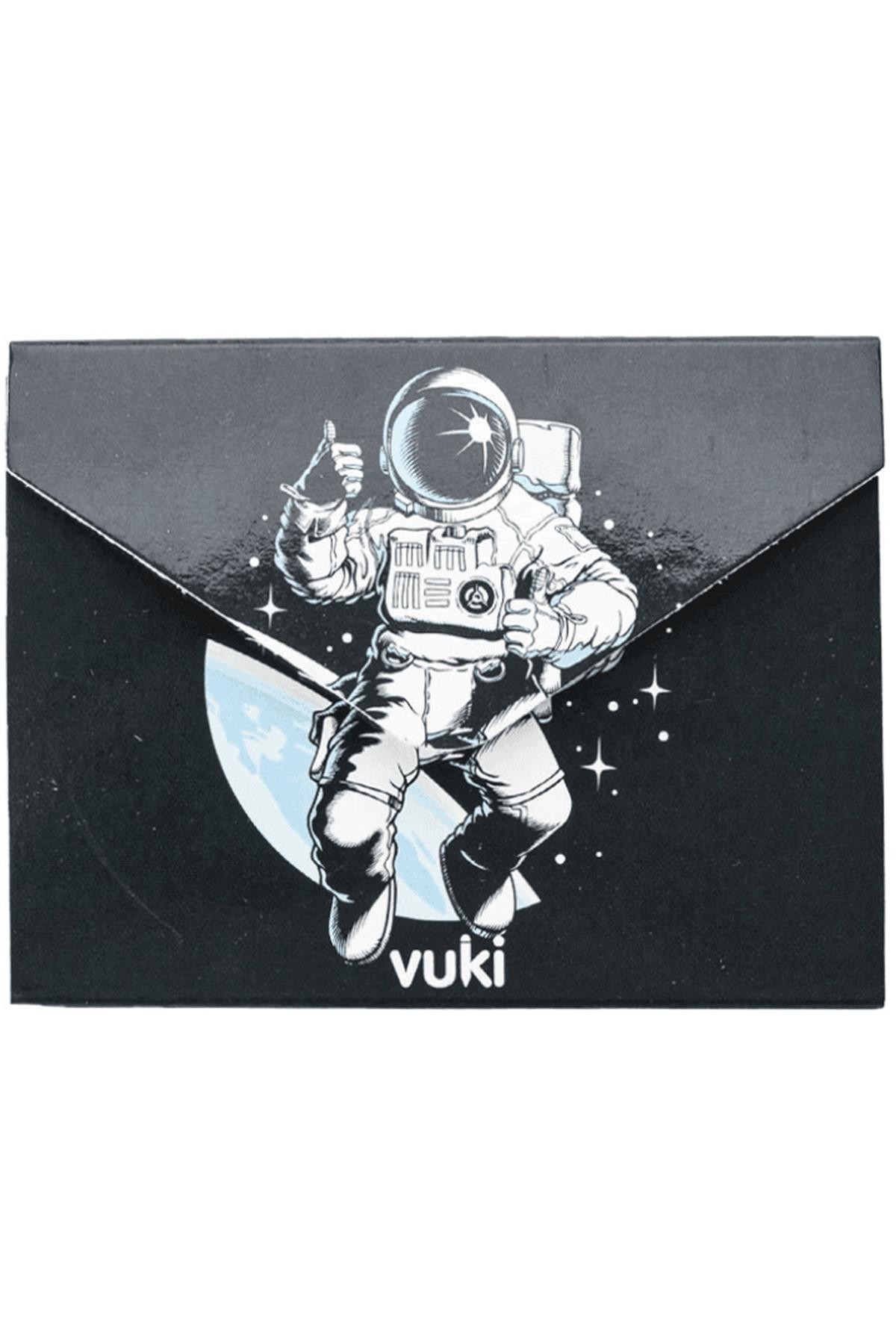 Vuki Mektup Şeklinde Çıtçıtlı Mini Astronot Defter