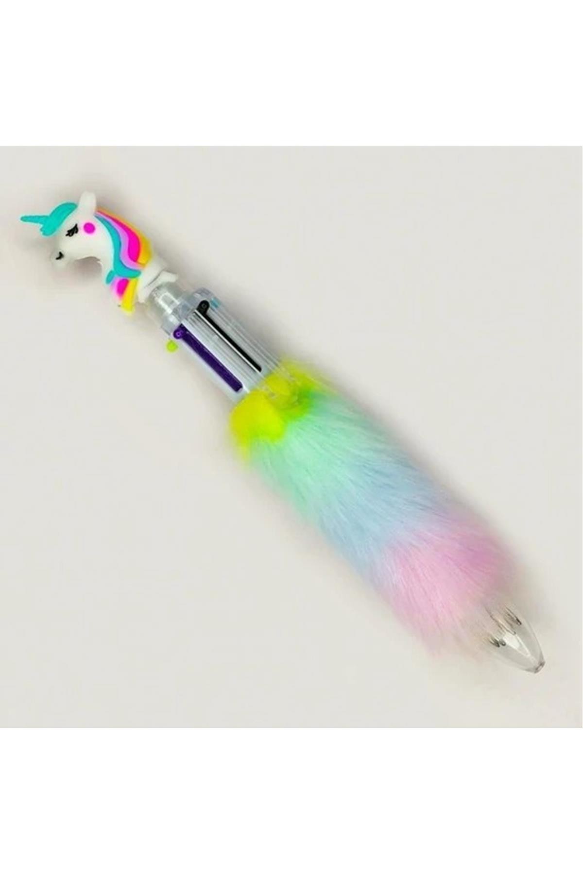 Tüy Yumağı Unicorn 6 Renk Yazan Kalem