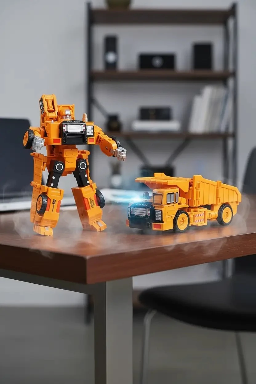 Robota Dönüşen Oyuncak Maden Kamyonu – 2'si 1 Arada Eğitici Dönüştürülebilir Figür 21 Cm