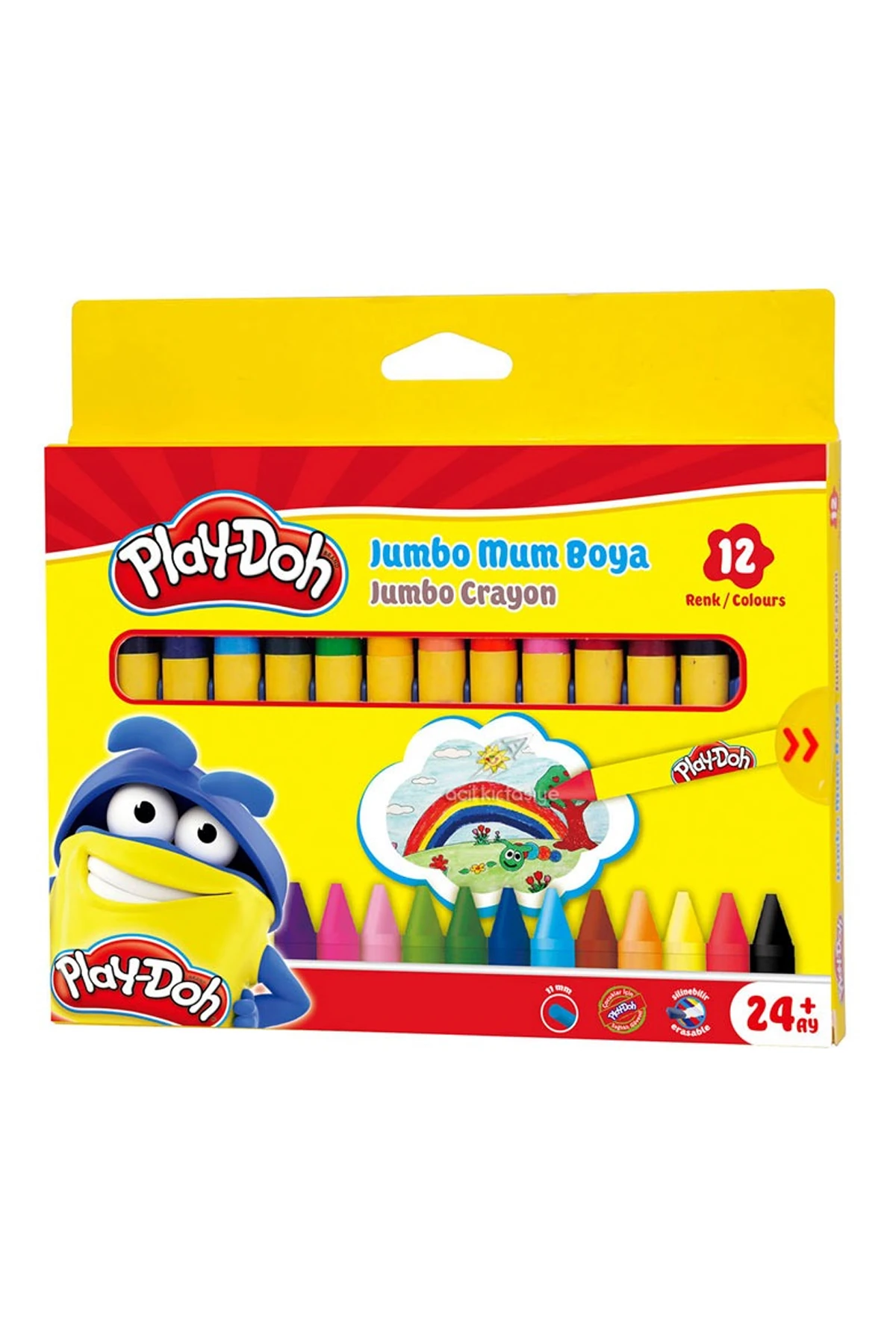 PLAY-DOH SİLİN.CRAYON(MUM)BOYA JUMBO 12 RENK(KRT)