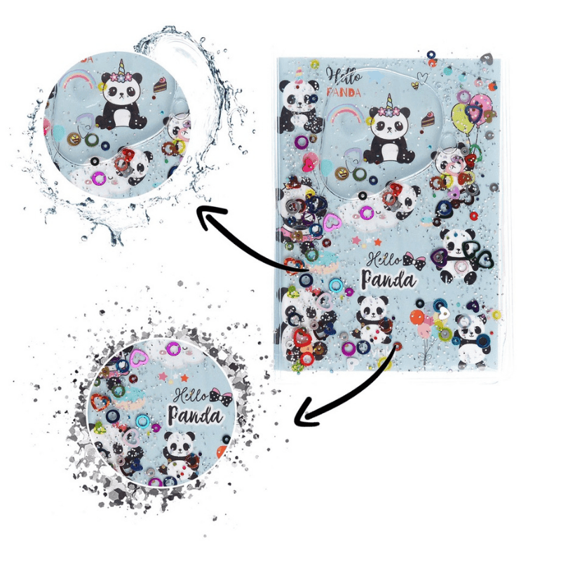 Vuki Panda Simli ve Sulu Kapaklı Rengarenk Sayfalı Mini Defter