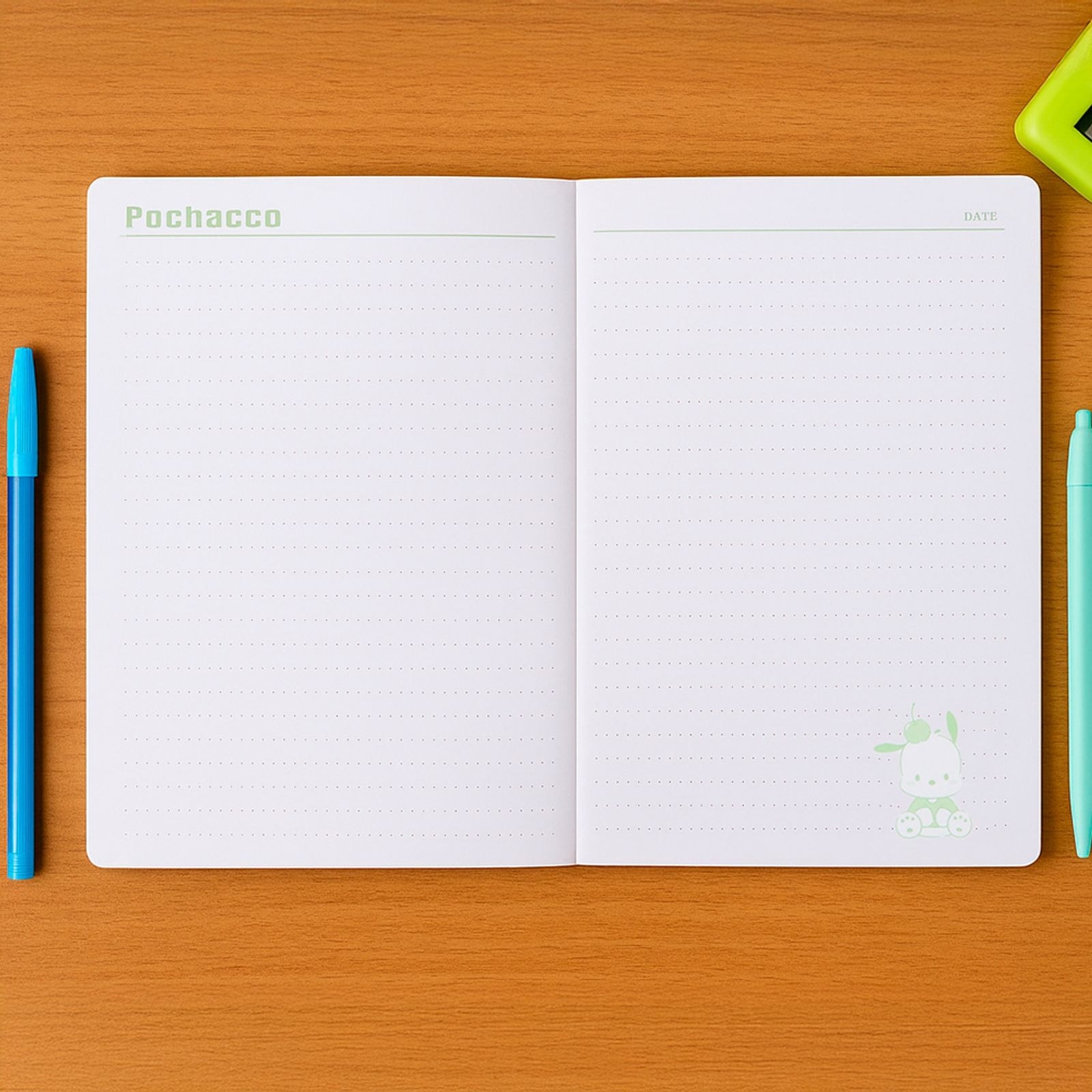 Sanrio Lisanslı Renkli Yaz Serisi Kapaklı 104 Yp. Çizgili A5 Not Defteri - Pochacco