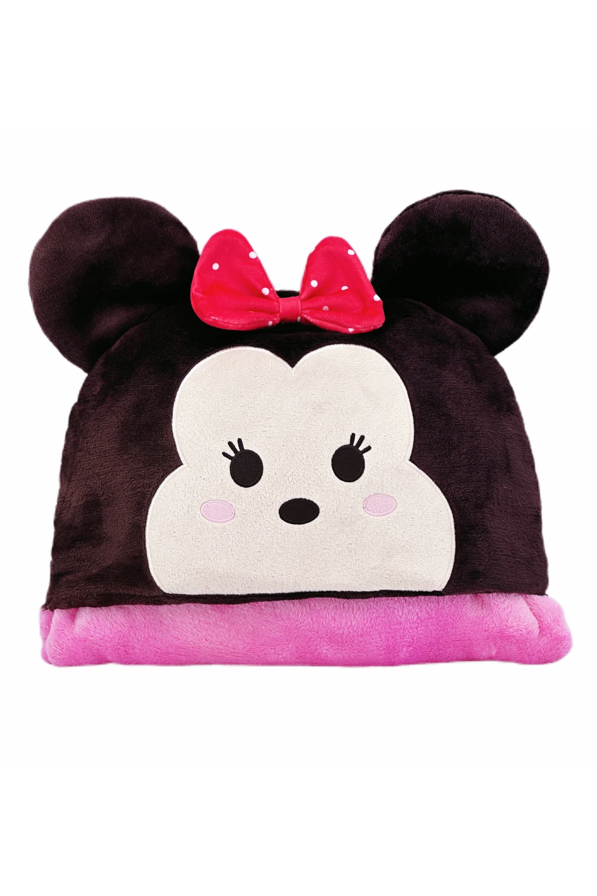 Disney Lisanslı Tsum Tsum Serisi Kapüşonlu Battaniye (Minnie Mouse)